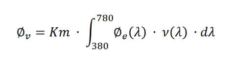 calculation of the flux is integral with the visual sensitivity